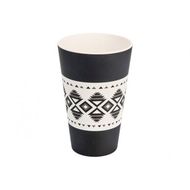 Puodelių rink.3vnt „BAMBOO Azteck white black" 400ml 1